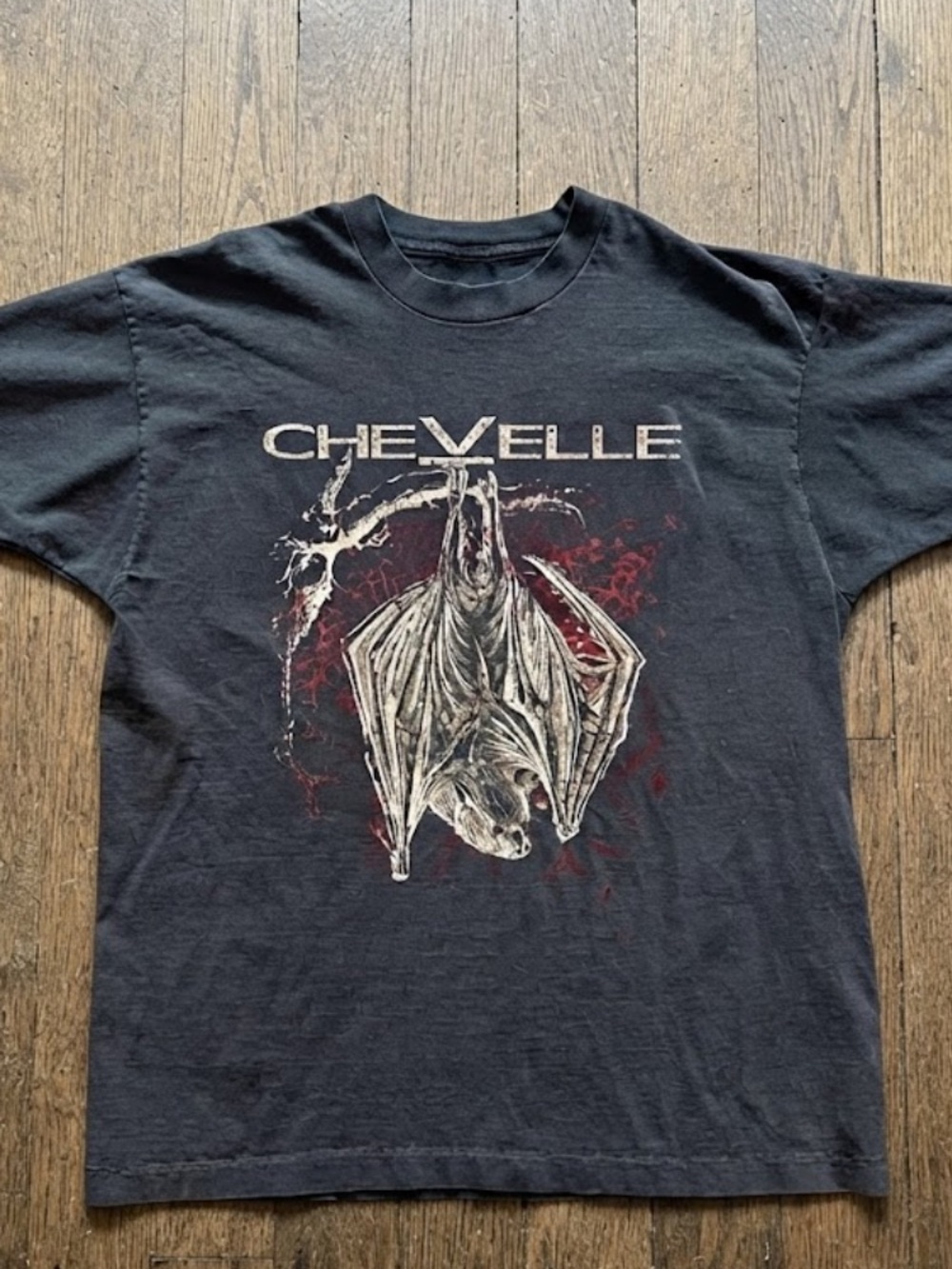 Chevelle Point Bat Rock Band Heavy Metal Vintage Washed Black T-Shirt